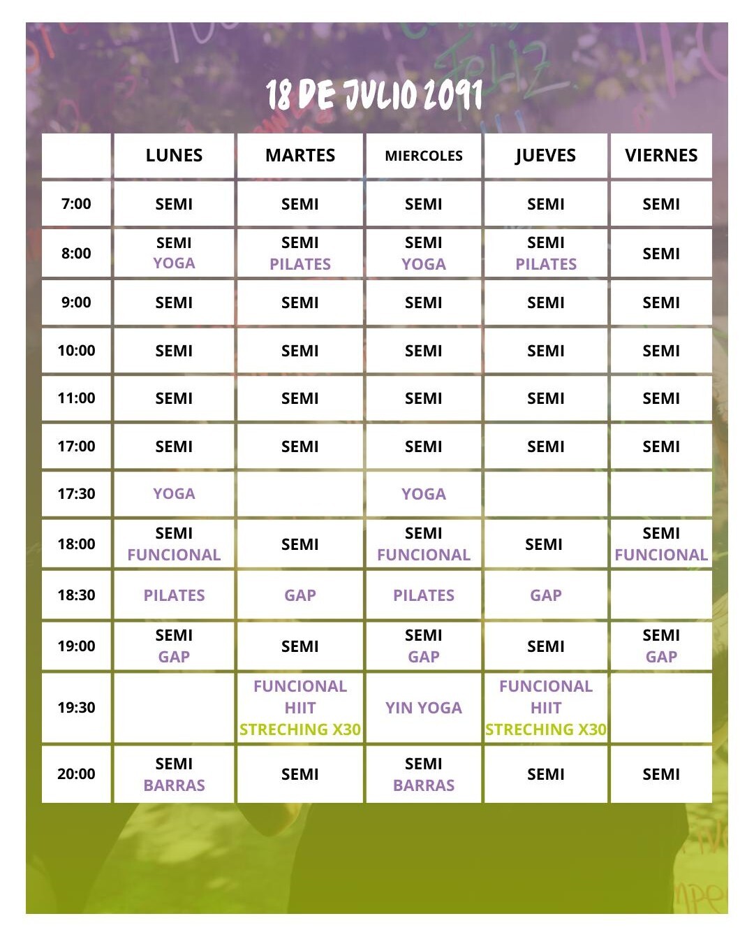 Clases Cordón UrbanMood